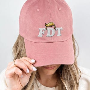 Simple Anti Trump Embroidered Hat, FDT Liberal Cap, Funny Political Baseball Cap, Anti MAGA Gift, Democrat Protest Feminist Embroidery Hat