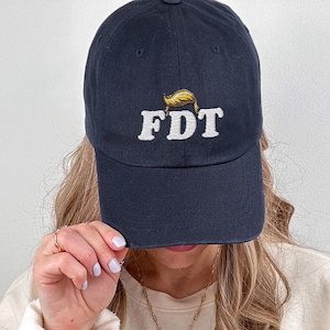 Simple Anti Trump Embroidered Hat, FDT Liberal Cap, Funny Political Baseball Cap, Anti MAGA Gift, Democrat Protest Feminist Embroidery Hat