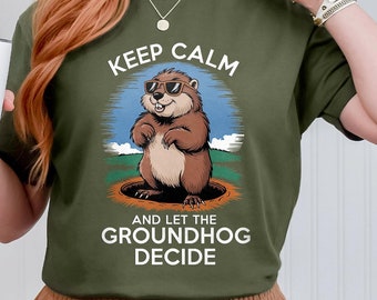Funny Happy Groundhog Day Shirt, Minimal Pennsylvania Rodent Lover Gift Sweatshirt, Cute Groundhog Pun Tshirt, Animal Lover Gift Sweater