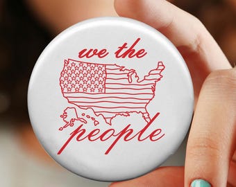 Retro Patriotic Pin Button 250 Years Freedom, USA 250th Anniversary We The People Badge, 4th of July Semiquincentennial