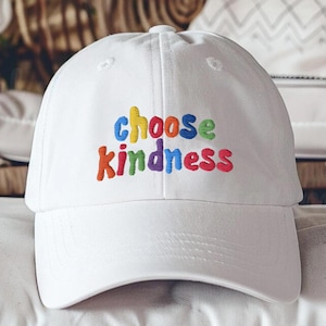 Choose Kindness Embroidered Hat, Teacher Appreciation Cap, Back to School Hat, Inspirational Teacher Gift, Be Kind Message Embroidery