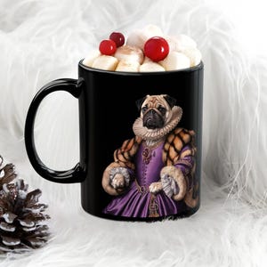 Custom Dog Photo Portrait Mug, Royal Painting Gift, Pet loss gift, Dog loss  Black Mug, unique puppy gifts, personalized gifts