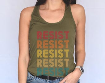 Resist Tank Top, Feminist Empowerment Shirt, Social Justice Statement Tee, Equality Activist Protest Top, Progressive Gift