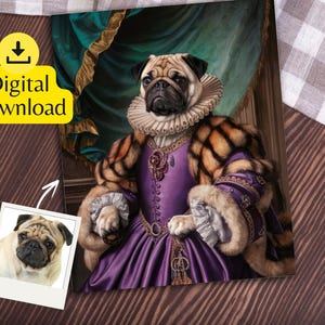 カスタムロイヤル絵画肖像画デジタルペイント、犬の写真ギフト、ペットロスギフト、犬ロスデジタルファイル、ユニークな子犬ギフト、パーソナライズされたギフト