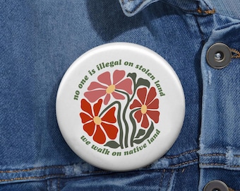 Immigration Rights Button Pin, No One Is Illegal Button Pin, Social Justice Activist Badge, Equality Protest Human Rights Button Pin