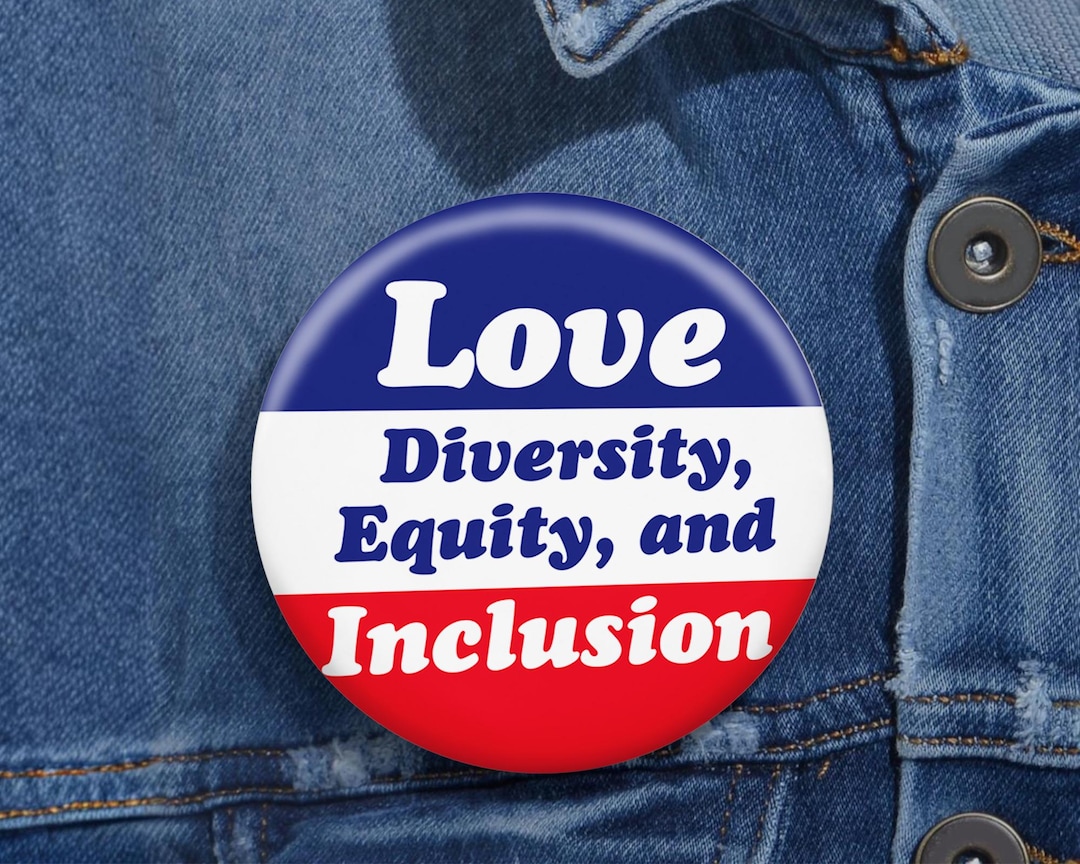 Equity Union Button Pin Retro Love DEI Button Pin, Diversity Equity Inclusion Badge, Feminist ...