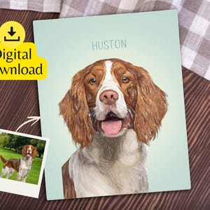写真からカスタム犬の肖像画をデジタルダウンロード、犬の王室の絵画、ペットロスの贈り物、犬のデジタルアート、ユニークな子犬の贈り物、パーソナライズされた贈り物
