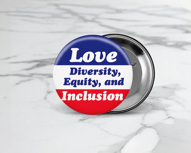 Equity Union Button Pin Retro Love DEI Button Pin, Diversity Equity Inclusion Badge, Feminist ...