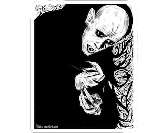 Nosferatu Gothic Art Kiss-Cut Stickers | Vampire Illustration, Horror Decal