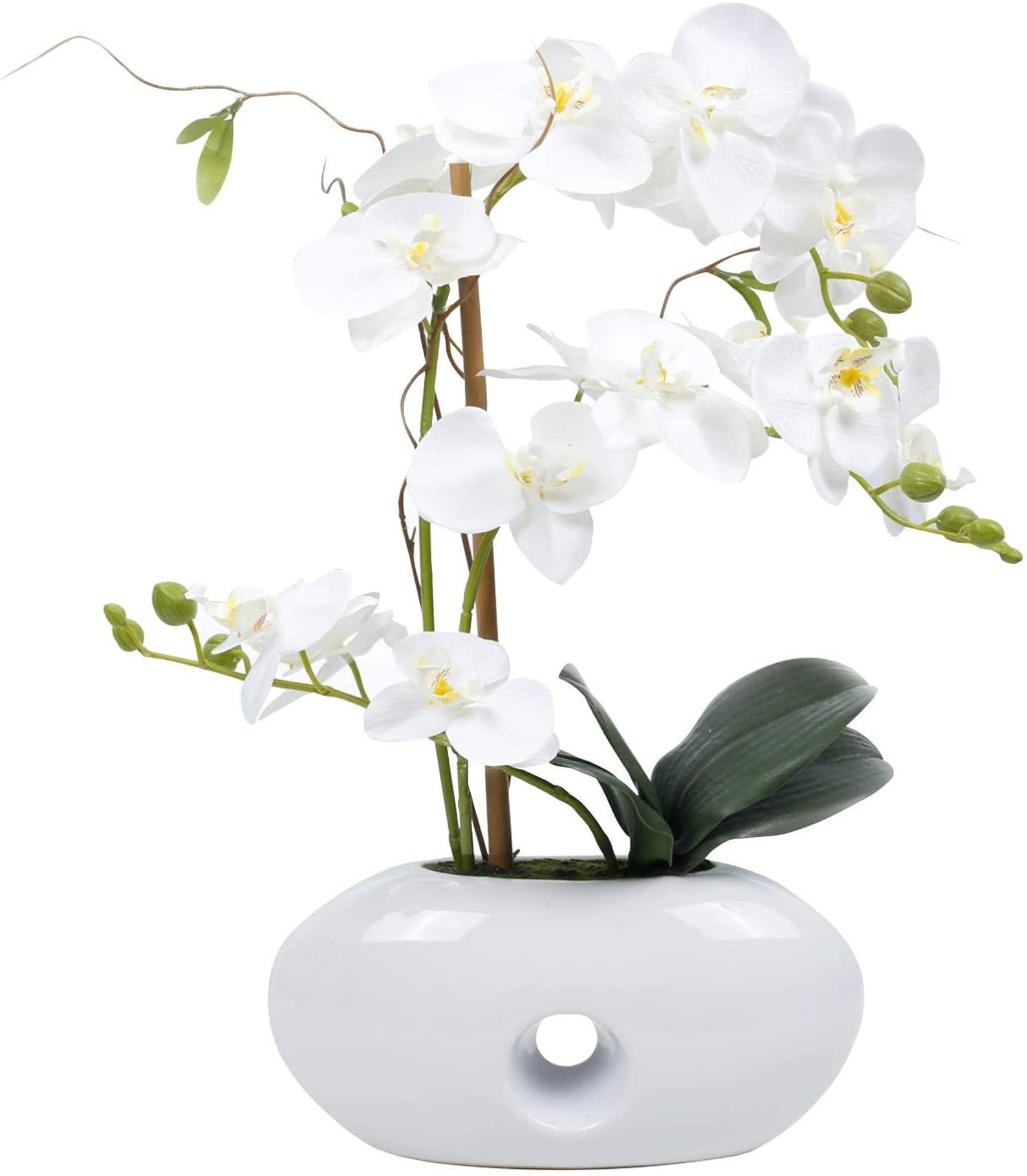 LIVILAN Faux Orchid Flowers Large Fake White Orchid Artificial Etsy