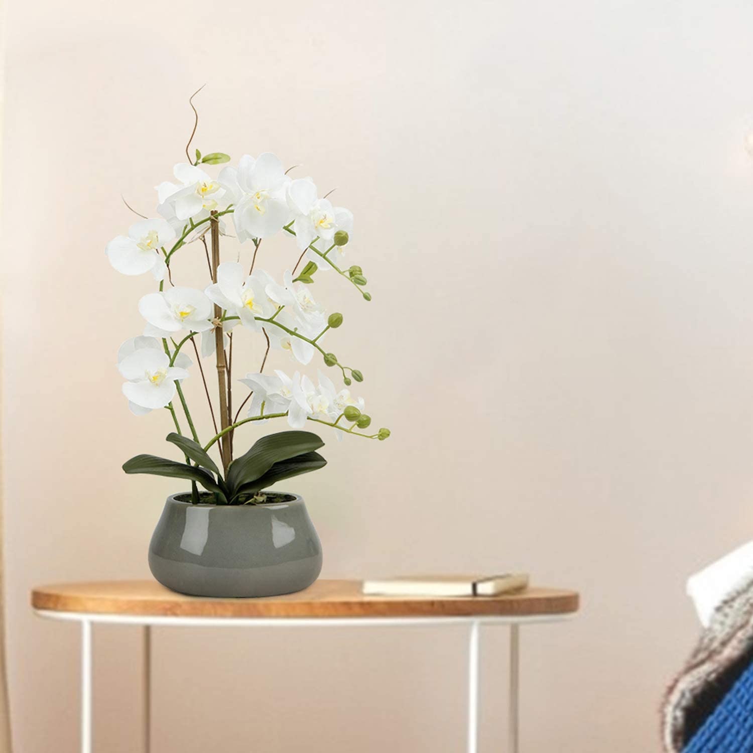 LIVILAN Faux Orchid Flowers Large Fake White Orchid Artificial Etsy