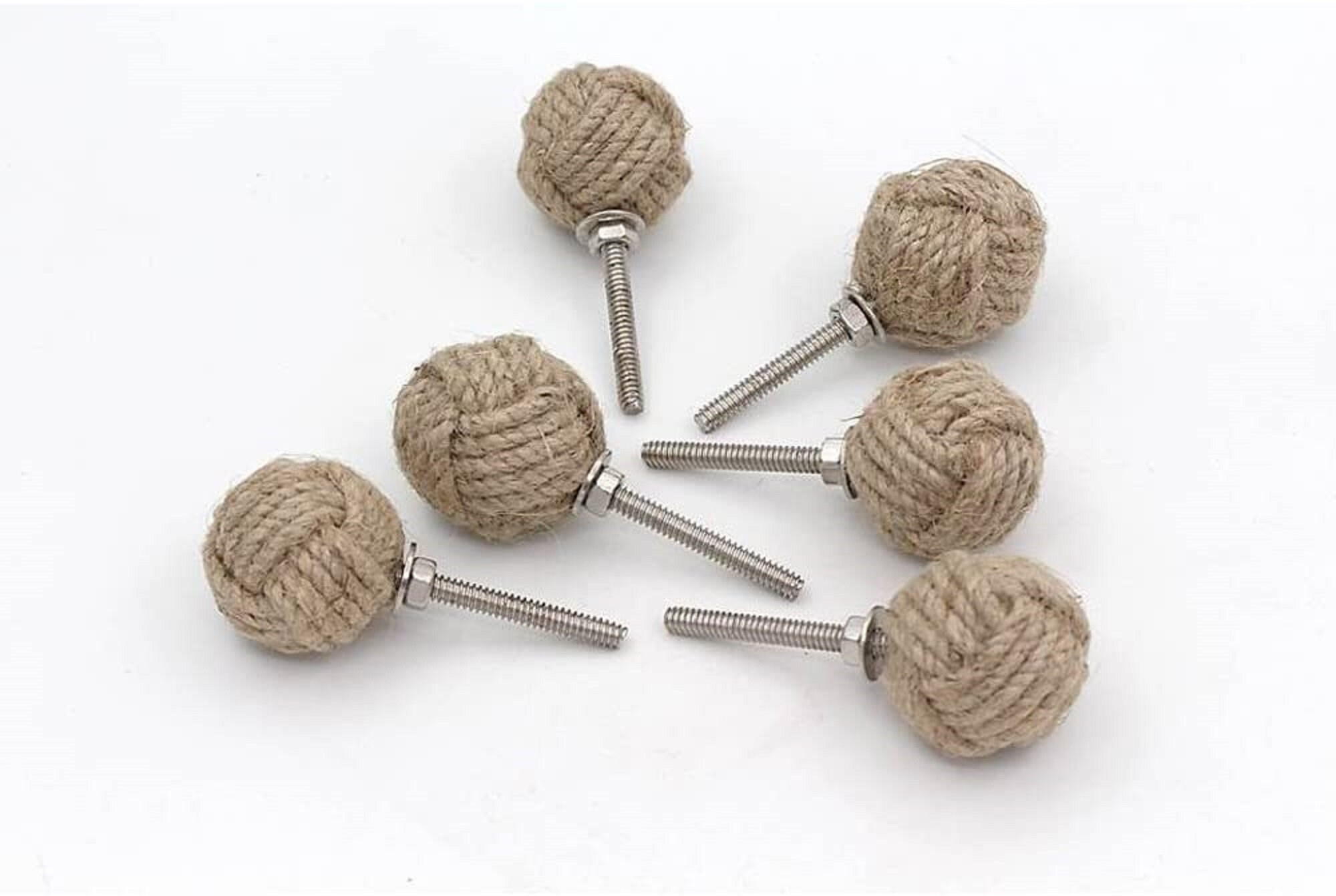 32MM Dia Set of 10 Jute Rope knobs Nautical Drawer Etsy