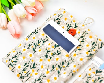 Regalo de graduación, funda para libro de cumpleaños de April Daisy, funda floral acolchada con bolsillos, protección para libros y Kindle