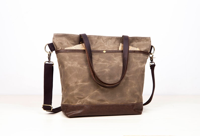 men's waxed canvas tote bag