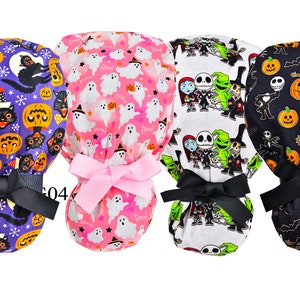 Halloween Themed Scrub Hats, Unisex Scrub Caps, Ponytail Friendly Scrub Caps, Thanksgiving Surgical Hats, Scrub Caps for All