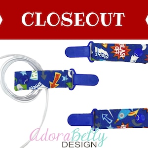 Rocket / Space AdoraClip - Tubie Clip (Gtube, IV, Ventilator connection)  Ready-to-ship