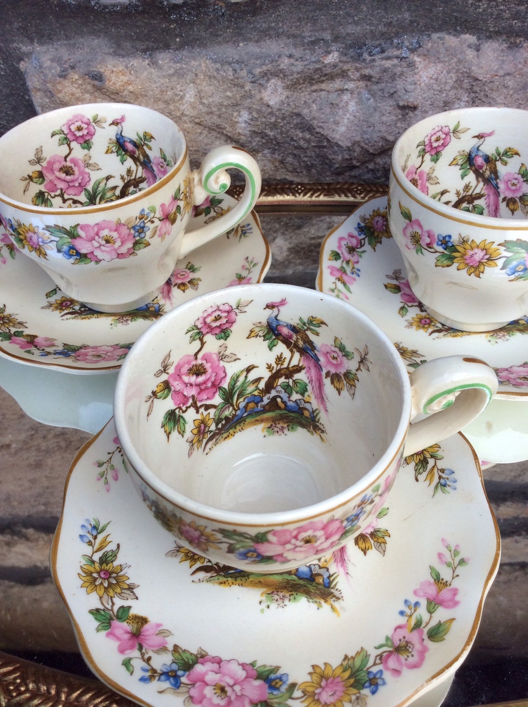 Vintage Wedgwood Tea Cups and Saucers Canterbury Design Tea Etsy