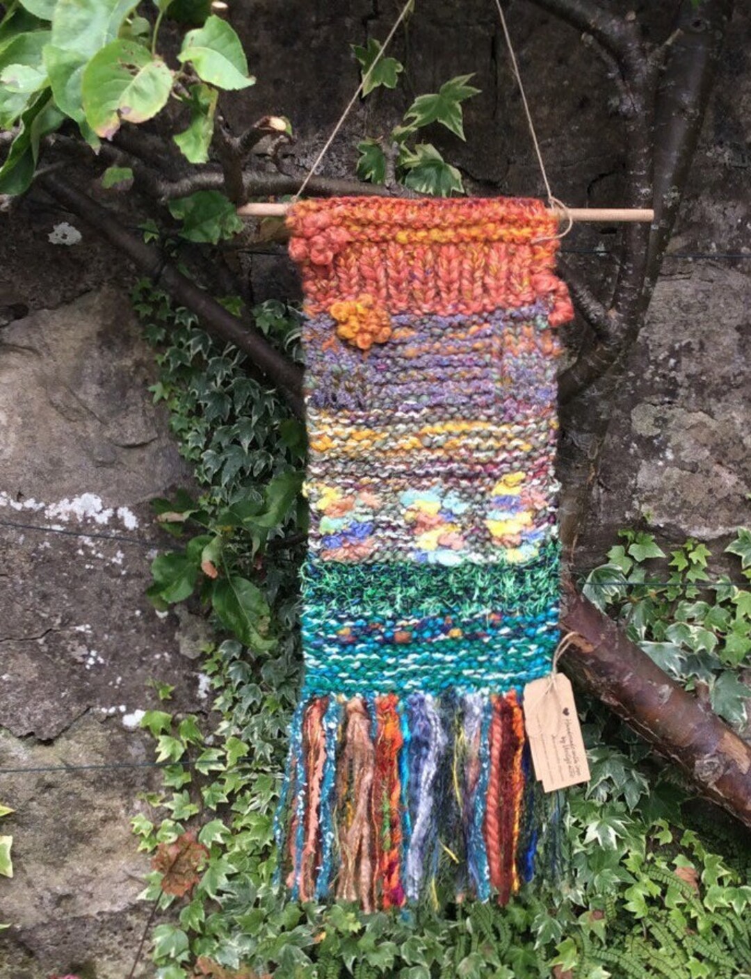Boho Inspired Knitted Wall Hanging in Earthy Autumnal Colours Etsy UK