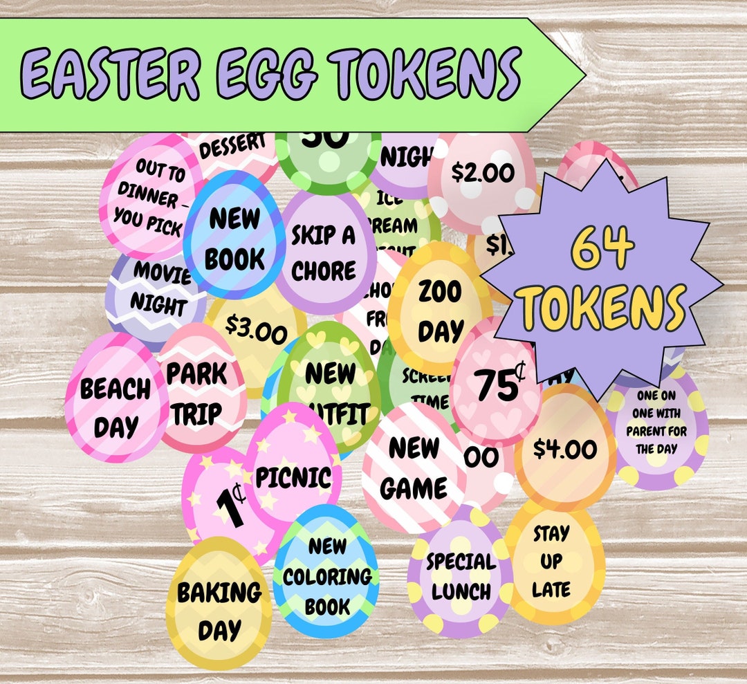 Easter Egg Tokens Easter Egg Hunt Prizes Teen Egg Hunt Egg - Etsy