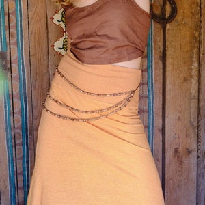 Long Jersey Skirts/High Waisted Skirts/Hemp and Organic Cotton Skirt/Peach Maxi Skirt/Handmade/ Long Jersey Skirts Sustainable Materials image 1