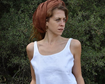 White Hemp Crop Top / Organic Hemp Tank Top / Eco Friendly Cropped Tank Top