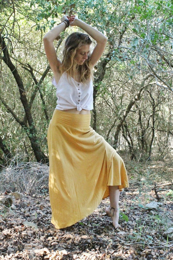 Jersey skirt mustard hotsell