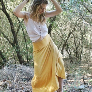 Long Jersey Mustard Skirts/Hemp and Organic Cotton Skirt/ Sustainable Textile image 6