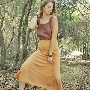 Long Jersey Skirts/High Waisted Skirts/Hemp and Organic Cotton Skirt/Peach Maxi Skirt/Handmade/ Long Jersey Skirts Sustainable Materials image 7