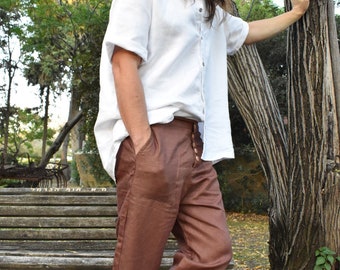 Hemp pants/pants for Mans /Organic Hemp Brown pants/sustainable clothing