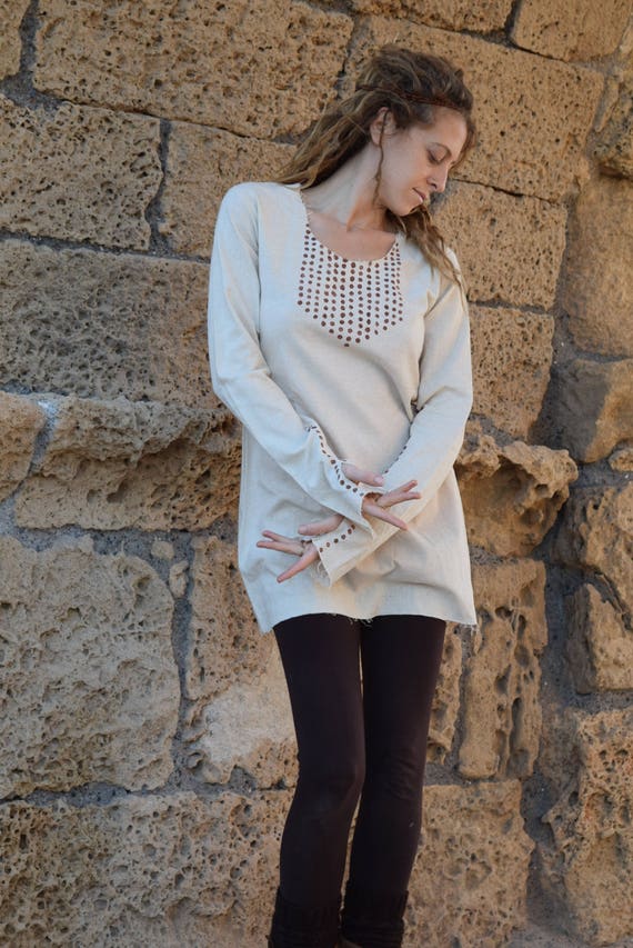 Tunic Blouse 100% Cotton / Tunic Tops for Leggings / Mini - Etsy