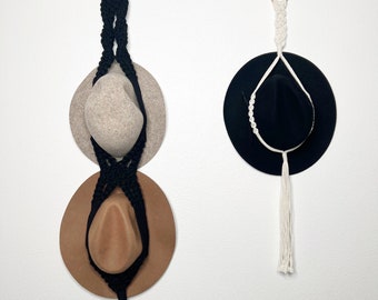 Cabide de Macramê para Chapéus, Decoração de Parede Boho, Organizador de Chapéus