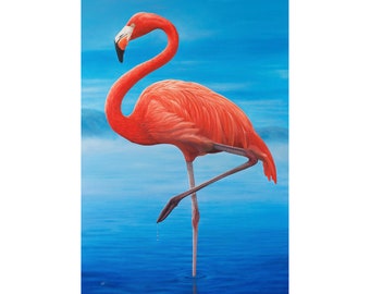 Flamingo art print from an original oil painting