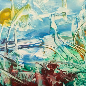 Encaustic 9, original, handmade wax painting, abstract on card