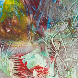 Encaustic 23, original, handmade wax painting, abstract on card