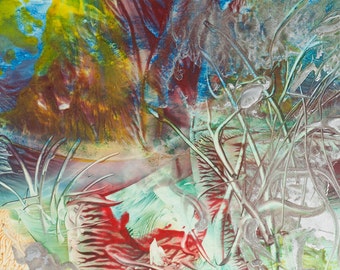 Encausto 23, cera originale, fatto a mano pittura astratta sulla carta