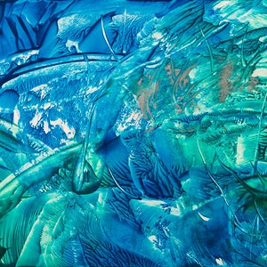 Encaustic 21, original, handmade wax painting, abstract on card