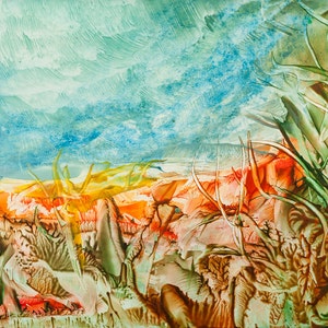 Encaustic 13, original, handmade wax painting, abstract on card