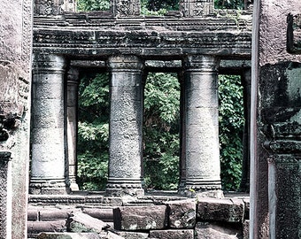 Siem Reap, Kambodja, Resefotografi, Tempel, Konst, Fotojournalistik, svartvitt, Heminredning, Arkitektur, Dörr, Kolonner, Färg