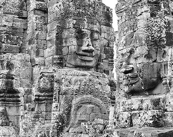 Tour d'Architecture Cambodge photographie Angkor Thom Siem Reap voyage photographie Temple Fine Art photojournalisme noir et blanc Home Decor