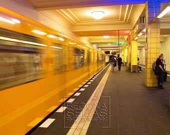 Berlin Photography, Germany, Travel Photography, Fine Art, Home Decor, Wall Art, Office Decor, Color, Transportation, Metro, Yellow, UBahn