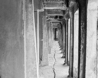 Cambodge photographie Angkor Wat Siem Reap voyage photographie Temple Fine Art photojournalisme noir et blanc Home Decor Architecture