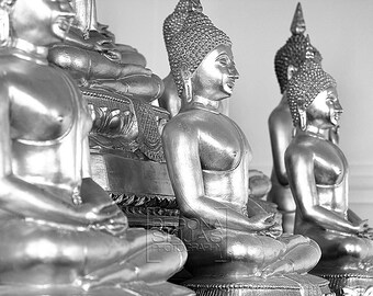 Thailandfotografi, Buddha, Resefotografi, Konst, Fotojournalistik, svartvitt, Heminredning, Buddhism, Väggkonst, Kontorsinredning