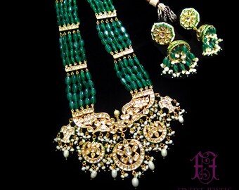 Silver Polki Rani Haar Necklace Set 
