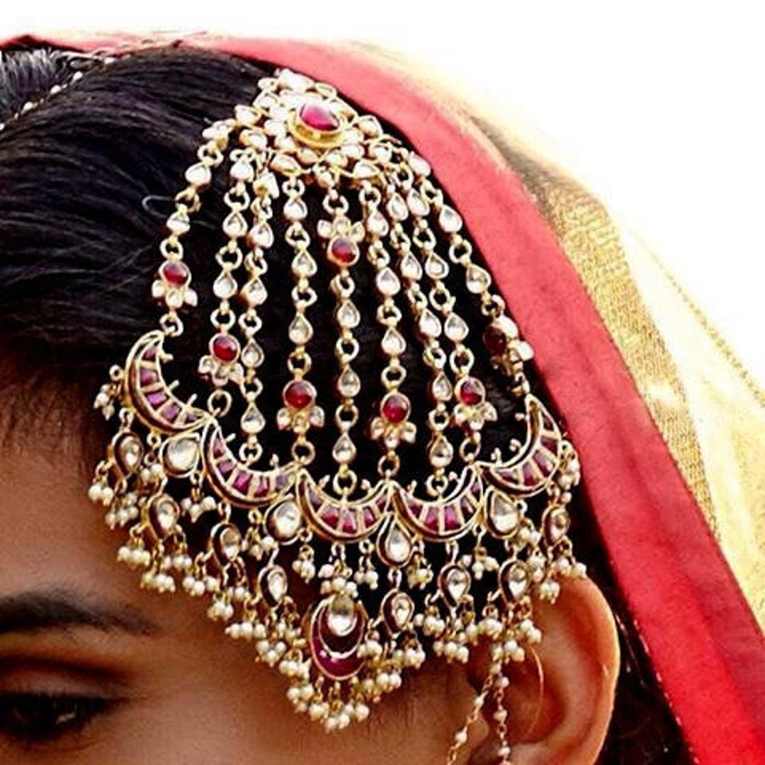 Kundan Jhoomer Passa Gold Bridal Jhoomar Hair Jewelry Indian - Etsy Israel Kundan Jhoomer Passa Gold Bridal Jhoomar Hair Jewelry Indian - Etsy Israel