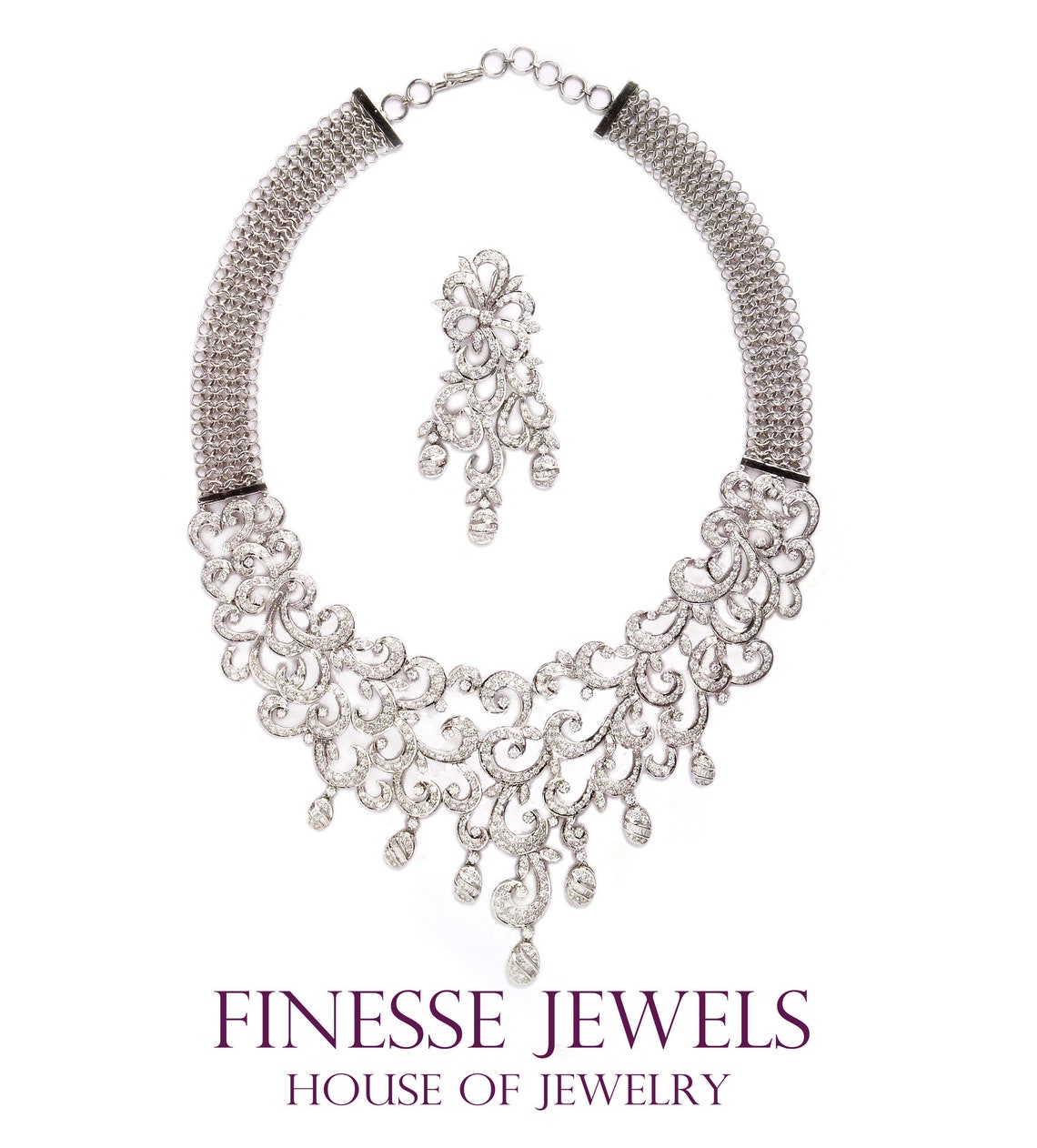 CZ Necklace CZ Jewelry Set Bridal Jewelry Indian Jewelry Etsy