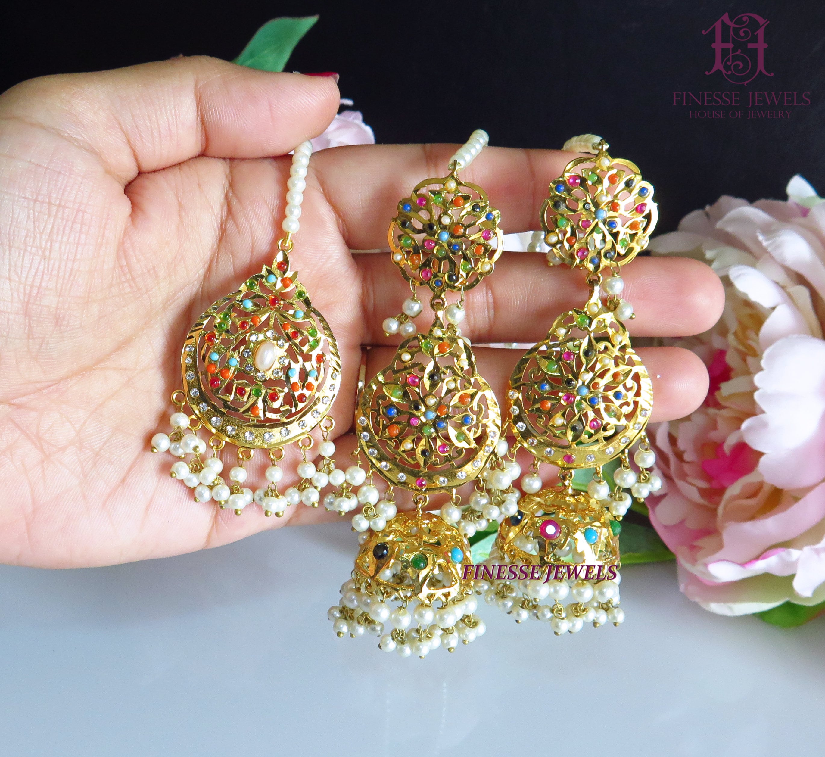 navratna jhumka designs