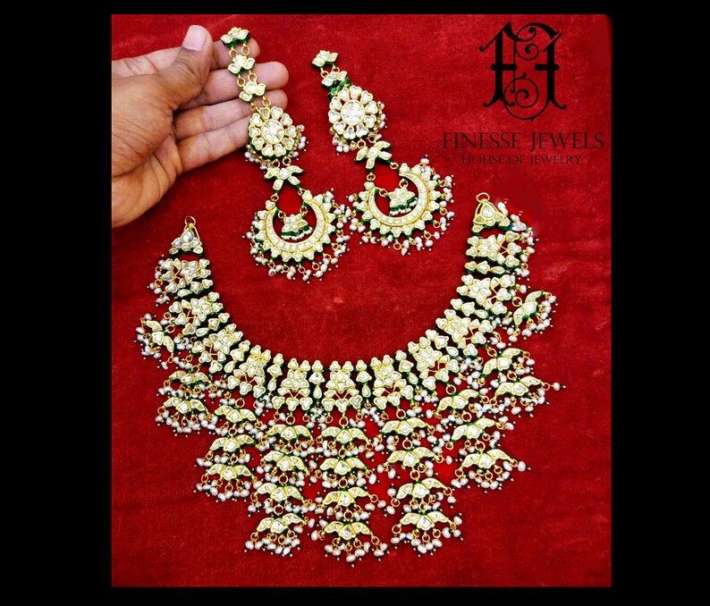 Silver Polki Jewelry Indian Necklace Set indian Jewelry Etsy