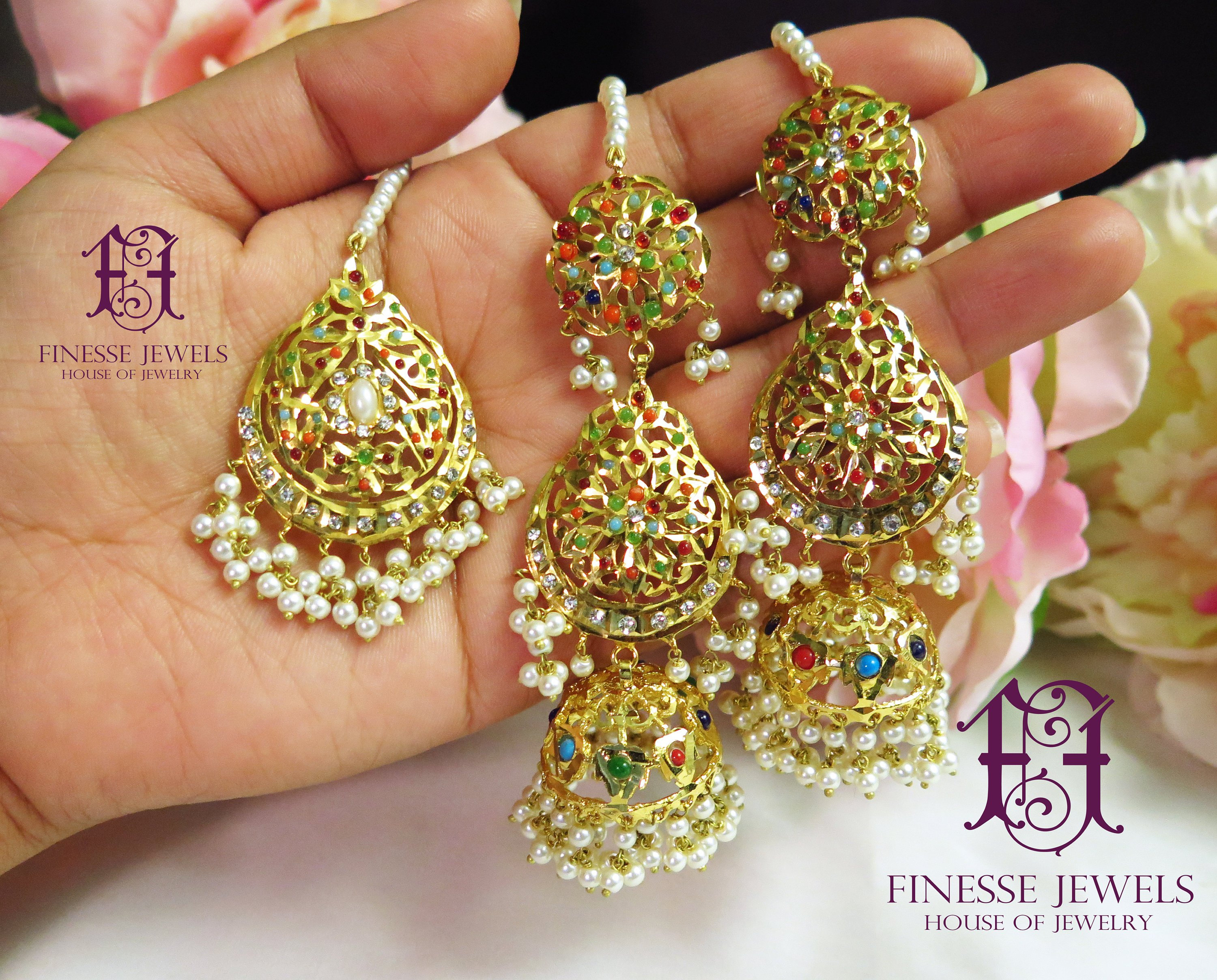 navratna jhumka designs