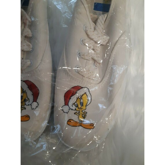 Vintage Keds Tweety Bird Santa Shoes Flats Lace U… - image 2