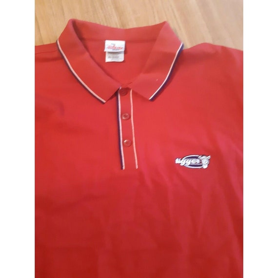 Vintage The Disney Store Tigger Polo Solid Red Si… - image 1
